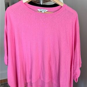 DAVI & DANI Women's Vibrant Pink Short Sleeve Top